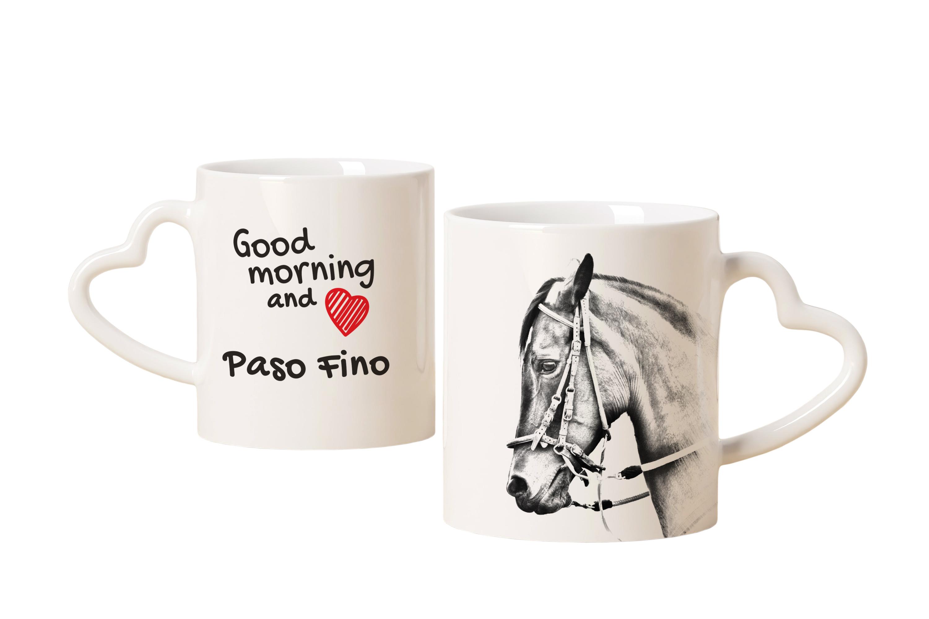 

Paso Fino - чашка з конем, мила чашка з ручкою у формі серця, універсальний подарунок від бренду Art-Dog білий