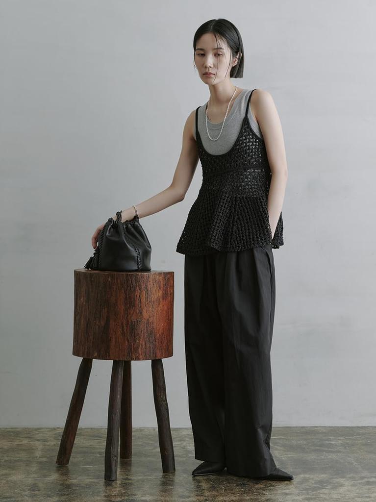 Miesloe Tassel Drawstring Bag MWGB254508 Black Women's