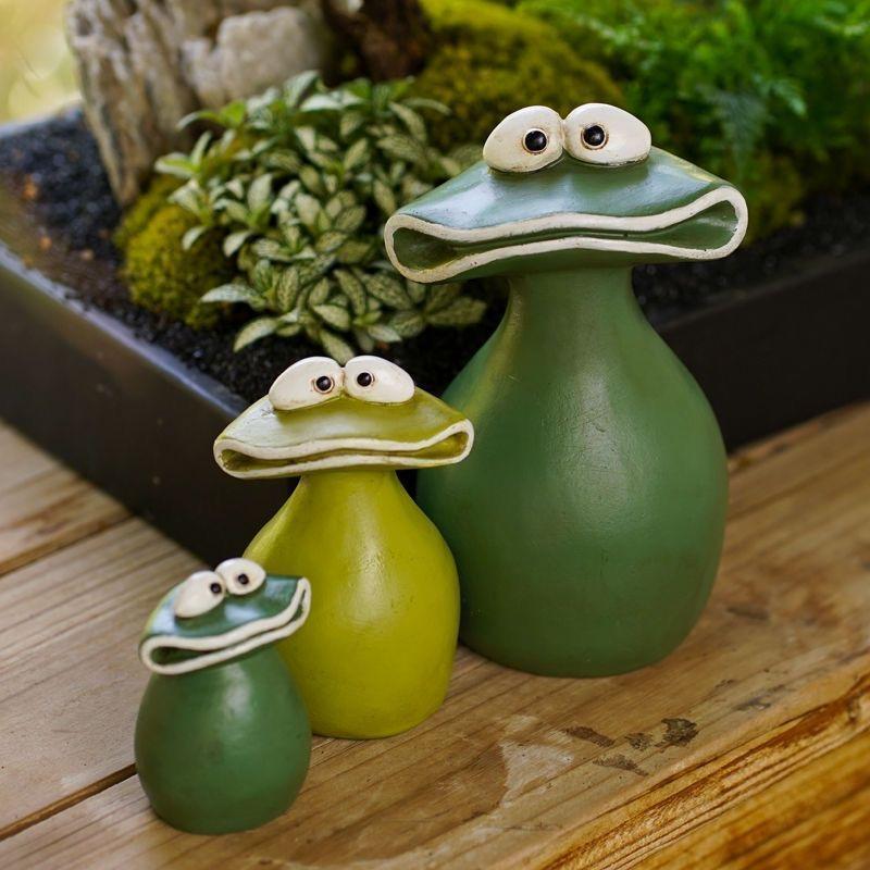 Süßer Frosch Drei-Familien-Dekorationsornament Großmaulfrosch Tier Kreativität Spaß Hof Gartenornament Geschenk
