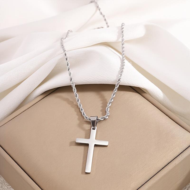 New Stainless Steel Cross Pendant Necklace for Men Women Minimalist Gold Color Jewelry Male Female Necklaces Chokers Gifts 2025