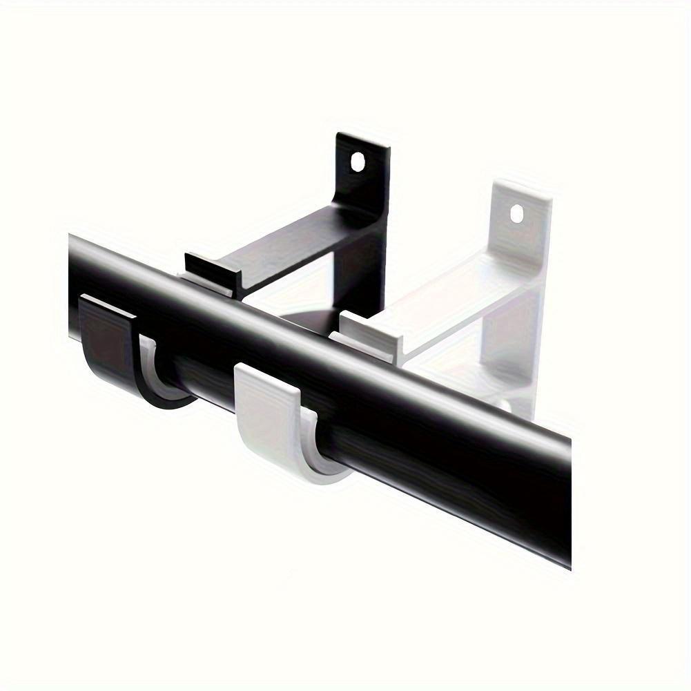 Black Wall-Mounted Curtain Rod Brackets, Durable Sturdy Brackets for Curtain Rods