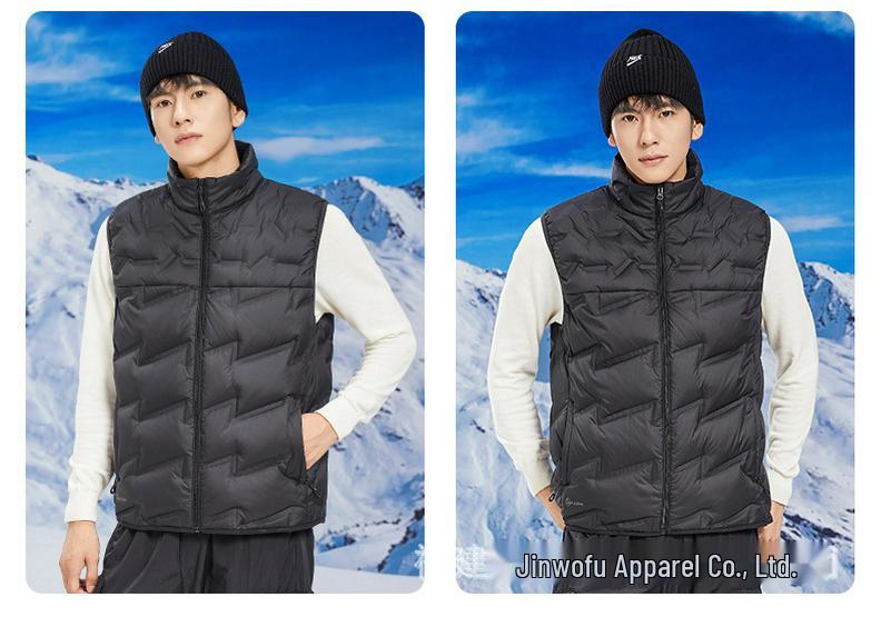 Unisex Color-Block Down Vest: Lightweight, Warm, Windproof Winter Jacket with Stand Collar