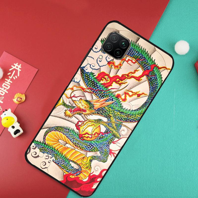 Japanese Dragon Style For Huawei Nova 7i 8i 11i 12i Y73 Y72 Y61 Y91 Y90 Y70 Y60 9 10 SE 11 Pro P30 P40 Lite Case