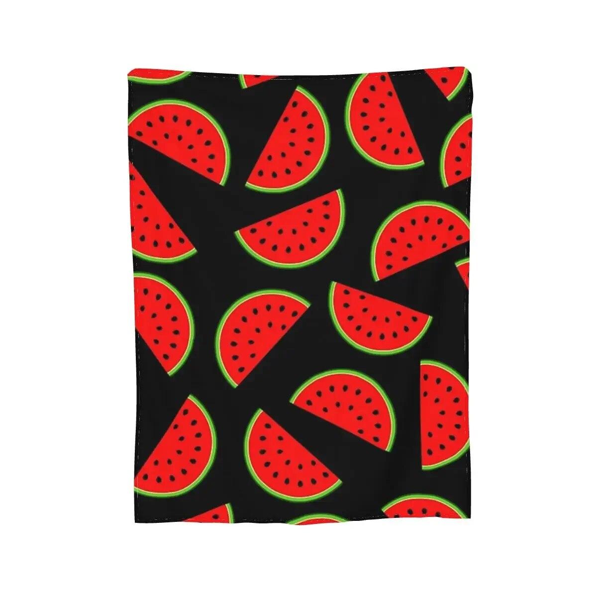 Süße Decke mit Wassermelonenscheiben, weicher, warmer Flanell-Überwurf, Tagesdecke für Bett, Wohnzimmer, Picknick, Reisen, Zuhause, Sofa 75x100cm 30x40in red