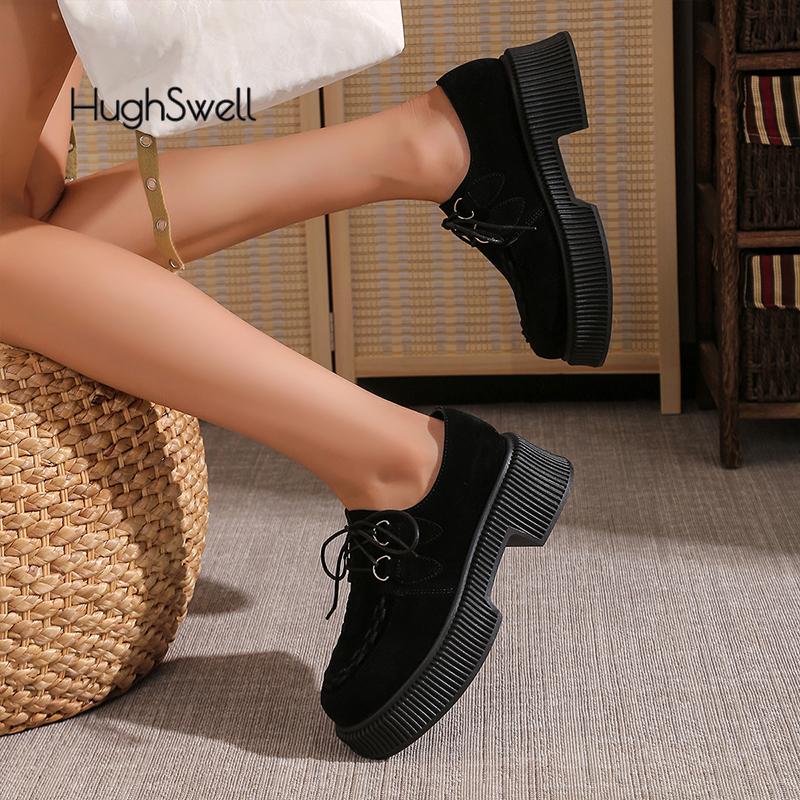 Mode Leopard Creeper Sneaker Frau Herbst Wildlederimitat Plateau Schuhe Damen Dicke Sohle Schnürschuhe Kleid Oxford Zapatos De Mujer