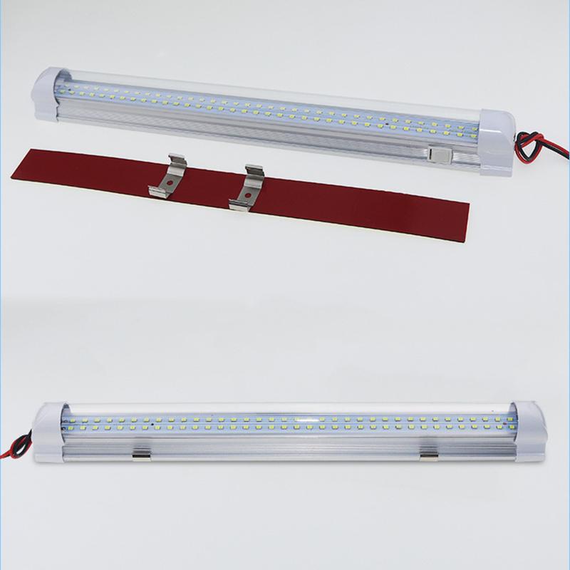 Car Reading Light Universal Interior 72 LED White Strip Lights Bar Lamp 12V-80V Van Truck Caravan RV Recreational Vehicle