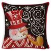 Christmas Celebration Pillow Elk Snowman Festive Cushion Cover Red Sofa Back Cushion Pillow Cover