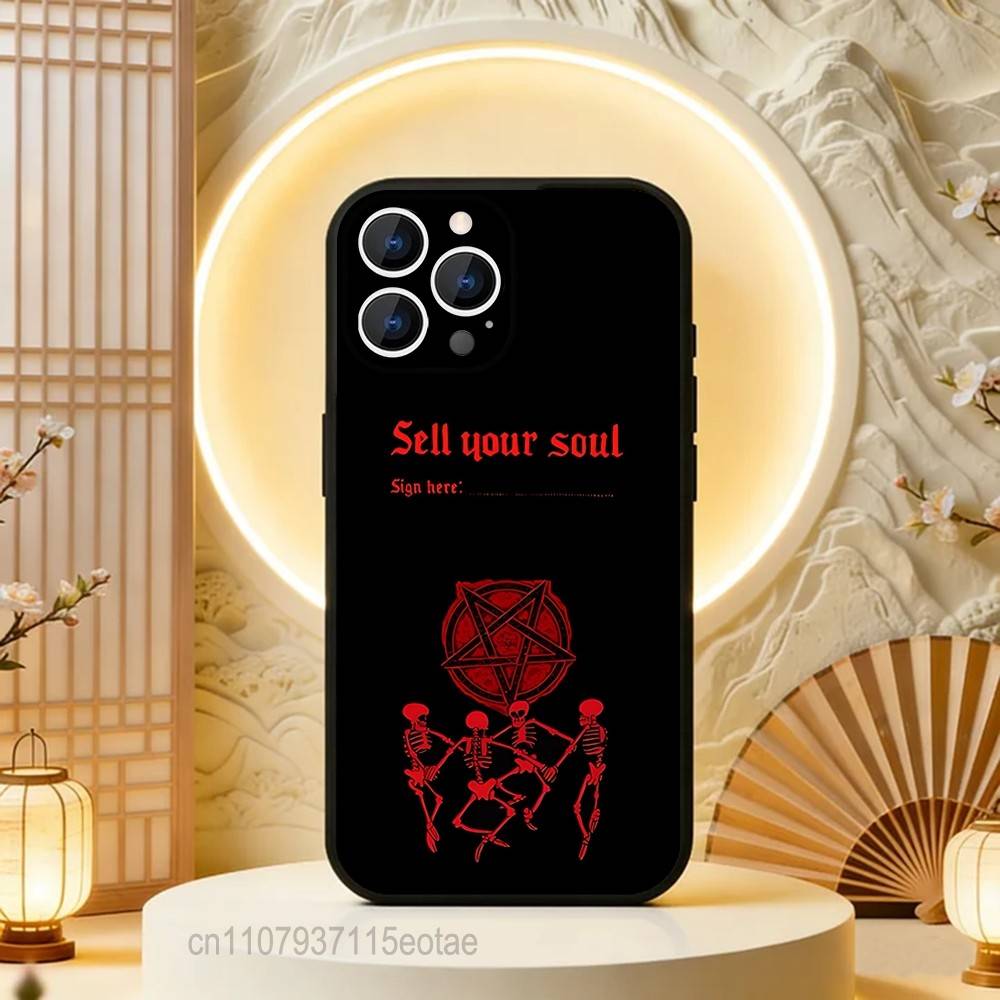 Pentagram 666 Demonic Satanic Phone Case For iPhone 17,16,15,14,13,12,11,Pro,Max,Plus,E,Air,Mini Black Shockproof Funda Cover
