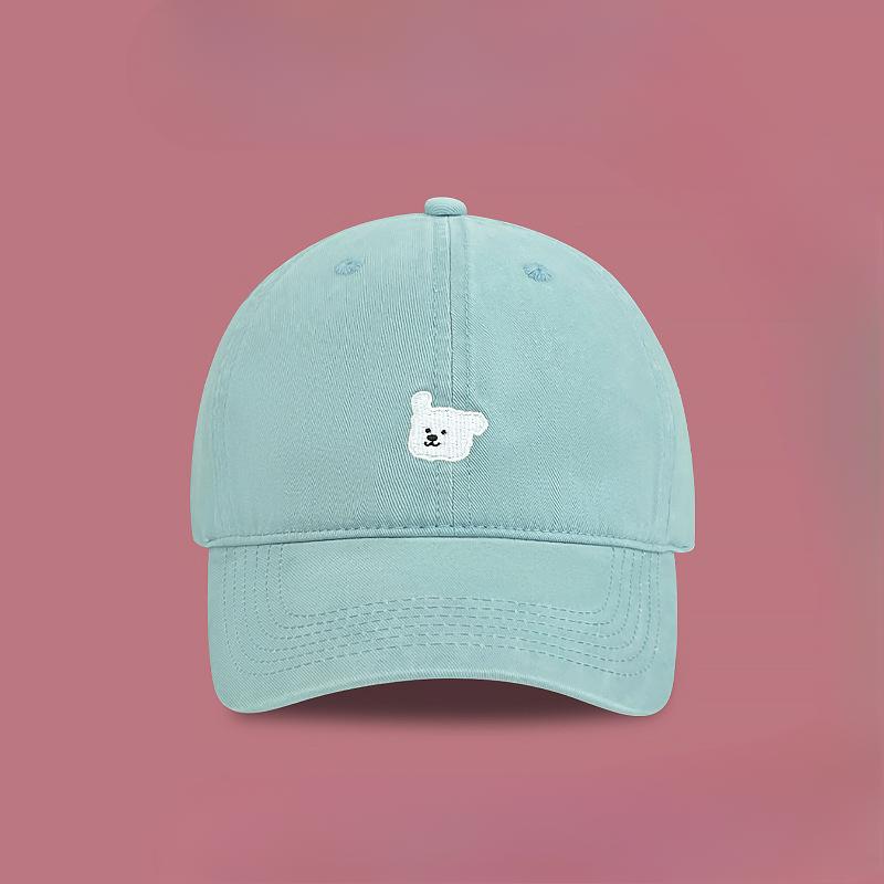 Embroidered Baseball Cap for Women Korean Style Big Head Circumference Showing Face Little Couple's Baseball Cap Wide Brim Versatile