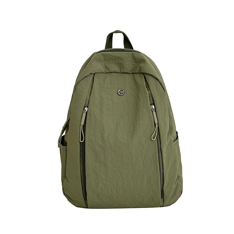

Backpack New Simple Backpack Fashion Nylon Backpack Junior High School High School Backpack зелений
