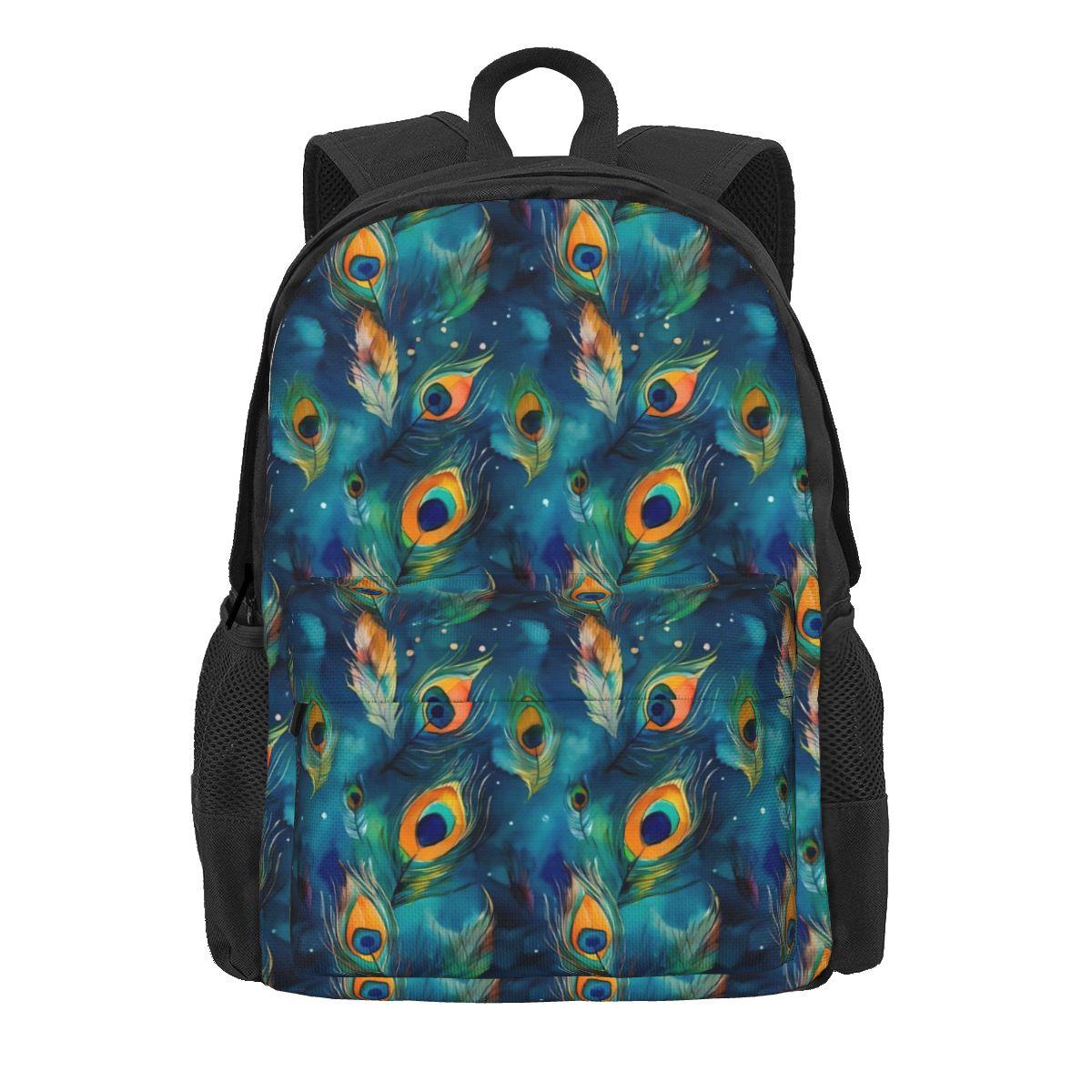 Pauwveer Design Rugzak Blauw Dierlijke Reizen Rugzakken Mannen Design Print Middelbare School Tassen Moderne Rugzak 36x32x10cm