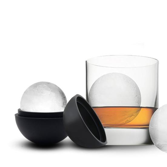 Silicone Sphere Ice Mold with Lid Food-Grade Ice Ball Tray for Whiskey Cocktails Easy-Release Leak-Proof Ice Cube Maker for Freezer
