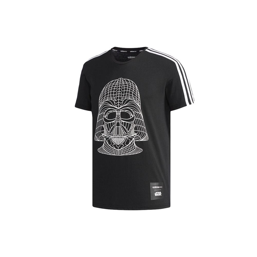 adidas neo M Sw Tee 5 Reflective Black Printing Round Neck Short Sleeve Black Men s CV6998 XS