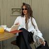 2025 Summer Women's Fresh Loose-Fit Stand Collar Lantern Sleeve Top