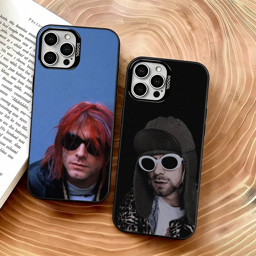 Singer Kurt Cobain Phone Case For iPhone 17,16,15,14,13,12,11 Plus,Pro Max,XS,Colorful Silver Phone Case Funda Cover