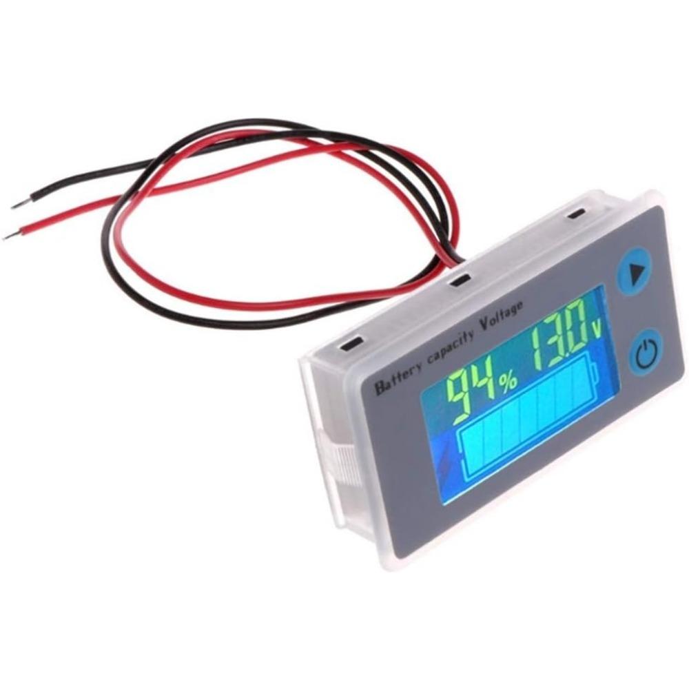 Contor de putere LCD multifuncțional pentru baterii cu plumb acid, contor de tensiune cu afișaj de temperatură, afișaj pentru baterie, afișaj de tensiune, 12V