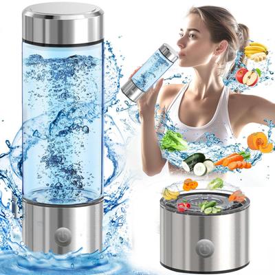 420ml Hydrogen Water Bottle Generator 3 Min Quick Electrolysis Hydrogen Cup SPE & PEM 1600ppb Hydrogen Ions Water Bottle for Purified Water