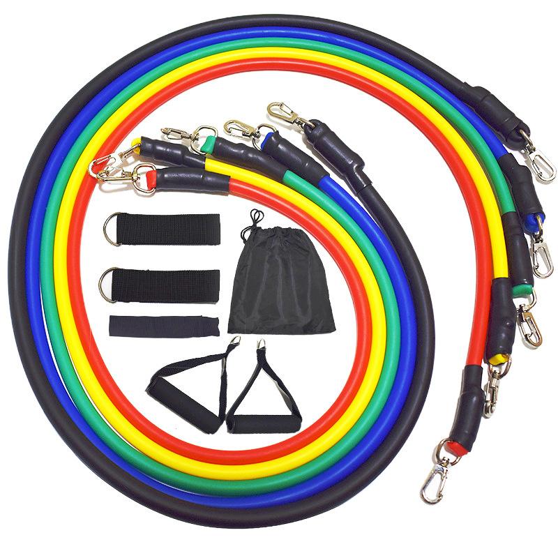 Resistance Band Collection Multifunction Fitness Tension Rope 5-Tube Elastic Tension Rope for Stretching Abdomen Training Gym Equipment