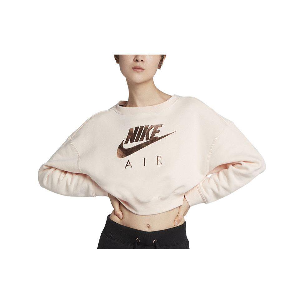 Nike Felpa da Donna Girocollo Manica Lunga Corta Design con Zip Posteriore Rally Aereo Lettera Rosso Melograno AV6228-838