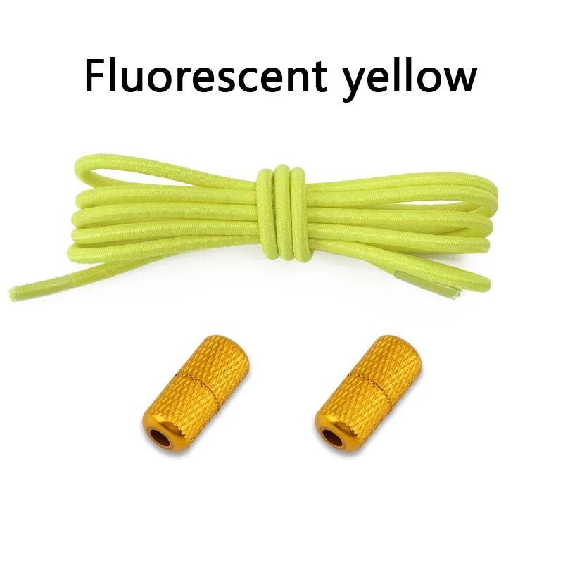 1 Pair No Tie Shoelaces Round Metal Capsules Lock Elastic Shoe Laces For Sneakers Rubber Band Lazy Shoes Lace Accessories