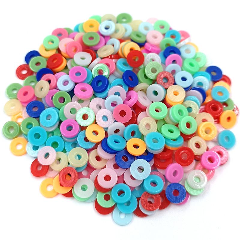 

200 шт. 6 мм однотонные акриловые плоские круглые бусины в стиле бохо, свободные бусины для браслетов, ожерелий, изготовления ювелирных изделий разноцветный