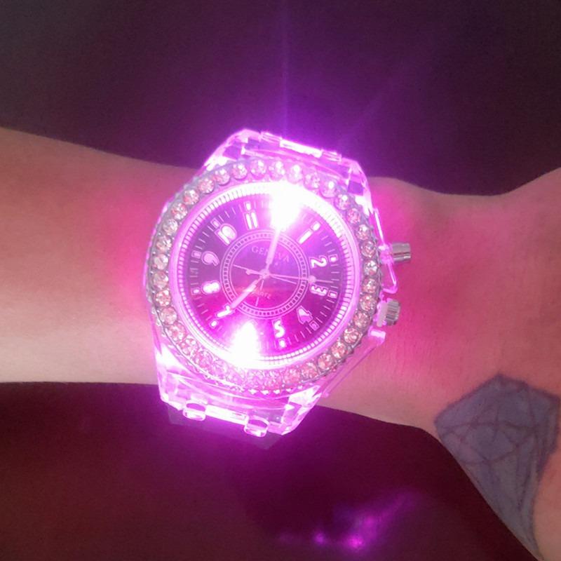 Student transparent electronic watch male and female neutral trend quartz luminous waterproof sports watch silicone watch