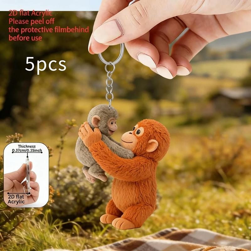 

Internet Celebrity Gorilla Keychain Figurine Long Arm Acrylic Creative Hanging Decoration Monkey Pendant Jewelry Accessory Gift