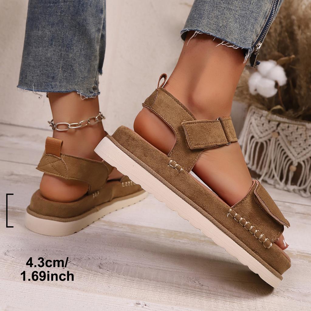 2025 Roman Platform Women's Sandals Summer Casual Height Increase Shoes Woman New Open Toe Sandals Women Solid Flat Beach Shoes