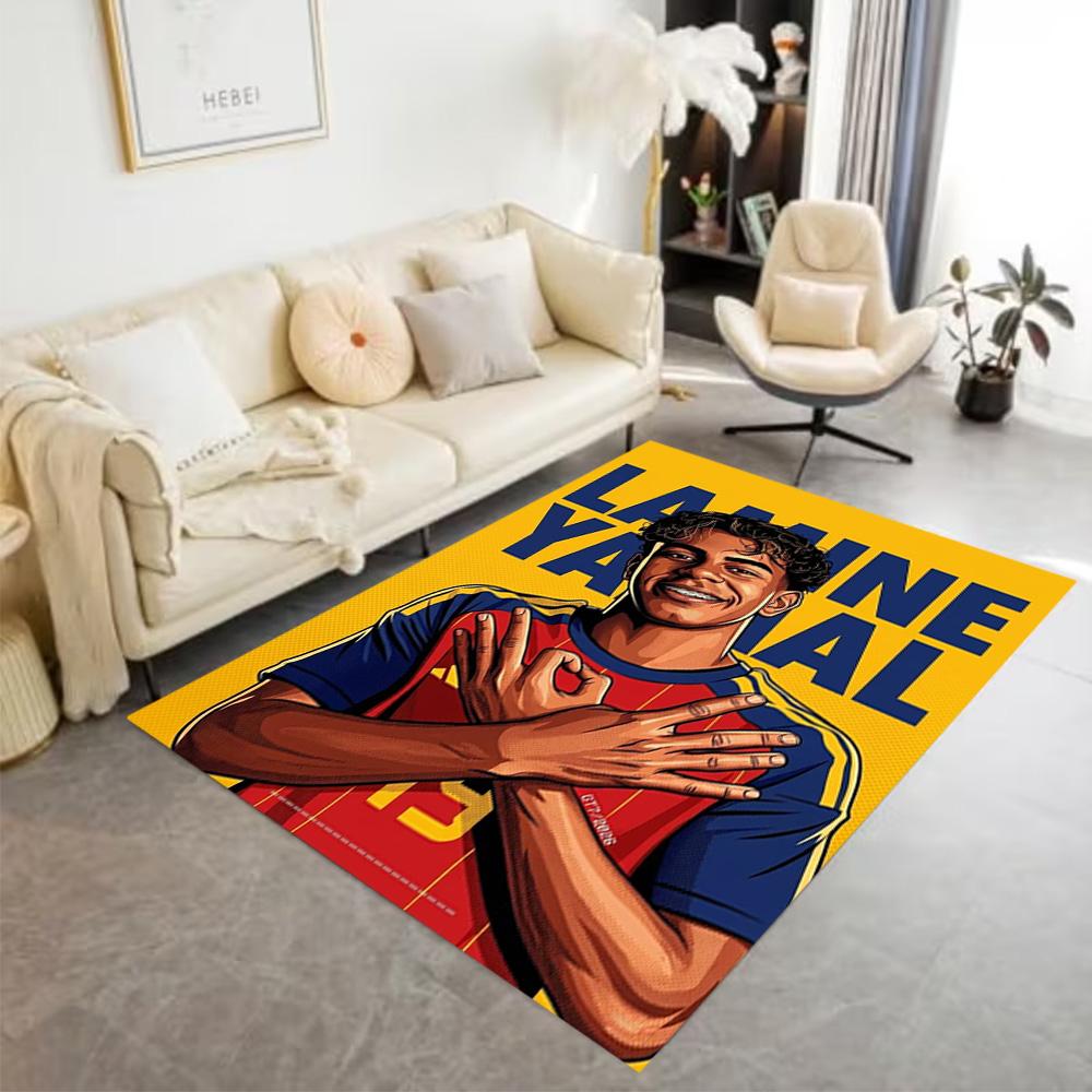 Lamine Yamal's Yamal: Future Football Floor Mat Design for Dining Room Hallway Balcony Bedrooms Anti-slip Rug Anime Office Decor Perfect Gift for Frie