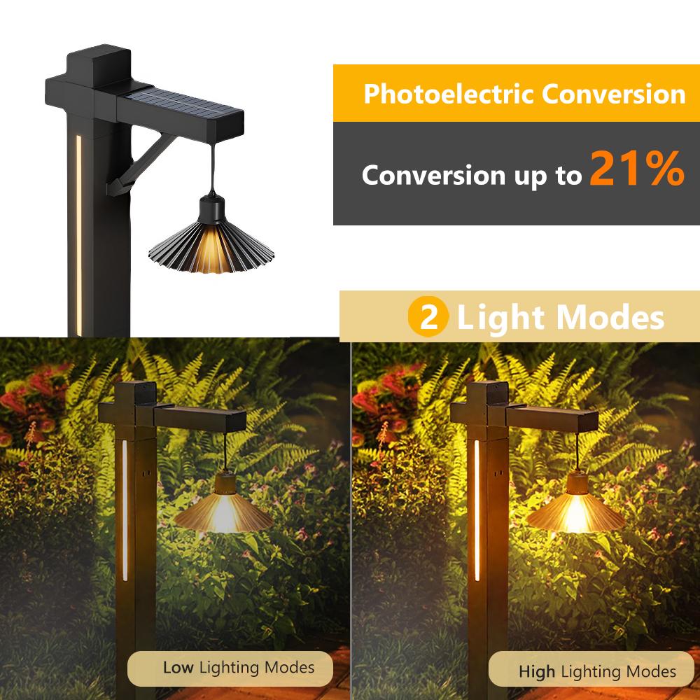 D2 Solar Lamp Post Light Solar Pathway Light Outdoor Vintage Solar Powered Landscape Lighting Driveway Patio Garden Lawn Decor