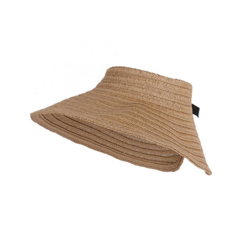 Simple Woven Women's Hat with a Wide Brim Summer Leisure Sun Protection for Going Out