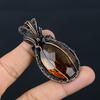 Citrine & Moonstone Gemstone Handmade Pure Copper Wire Wrap Jewelry Pendant For Thanksgiving