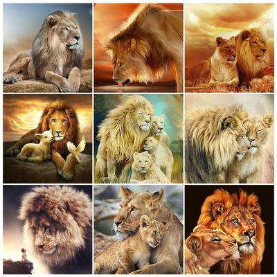 5d pintura diamante animal leão rosto ponto cruz kit completo broca redonda bordado mosaico arte imagem de strass decoração para casa