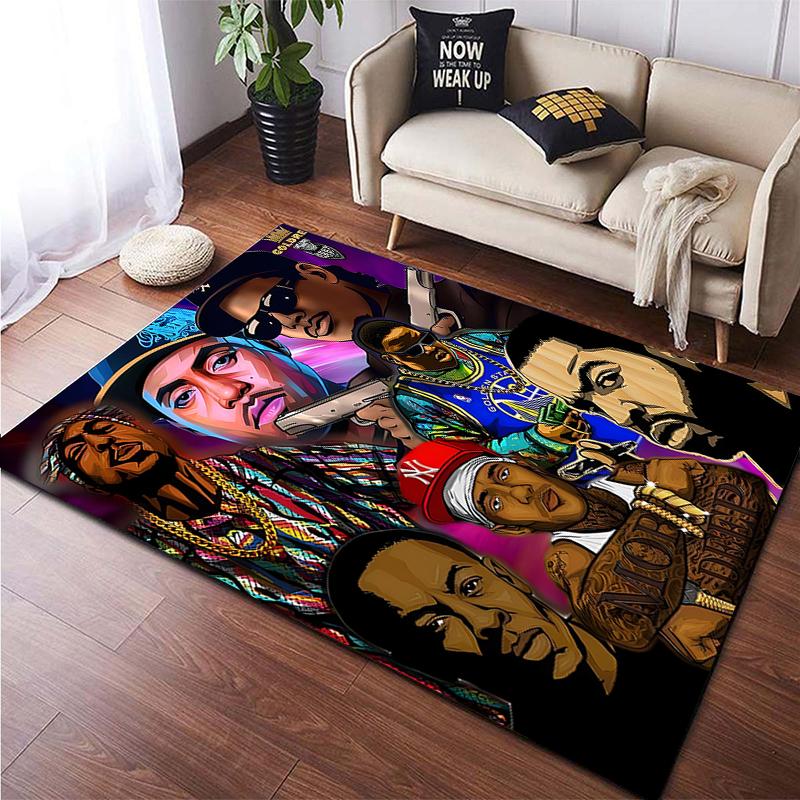 Hip-hop HD Printed  Area Large Rug ,Carpet for Living Room Bedroom Sofa Decoration, Non-slip Floor Mats Dropshipping Alfombras