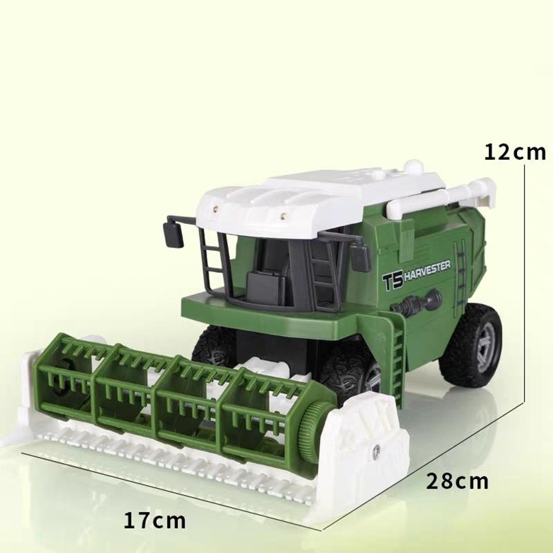 RC Harvester Tractor Truck Model Pusher Simulation Farmer Vehicle With Led Light And Sound Engineering Vehicle Toys Kids Gifts