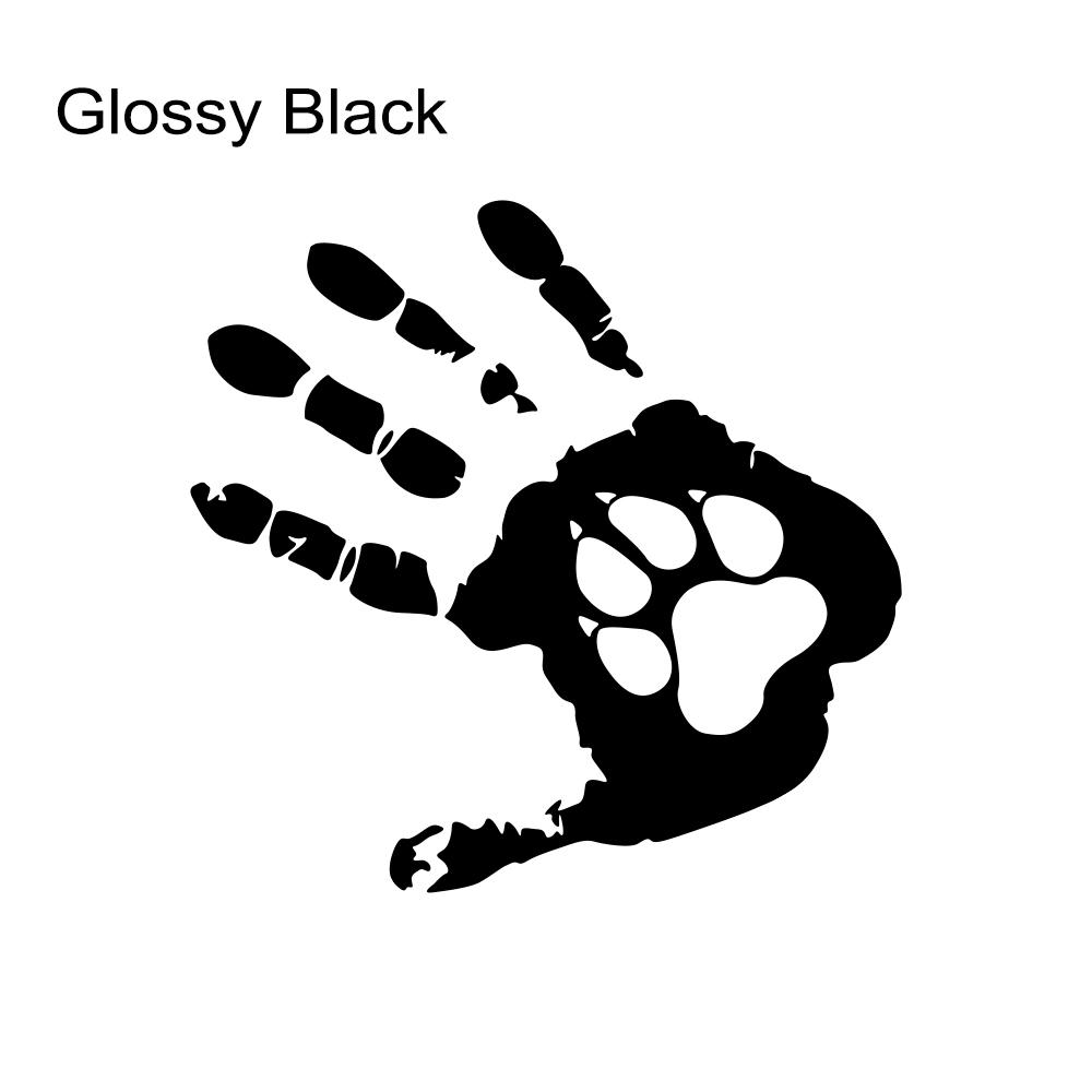 

15x12.6cm Pet Handprint Car Sticker Auto Body Bumper Windows Motorcycle Laptop Walls Vinyl Film PVC Decal Car Tuning Accessories 1Pc