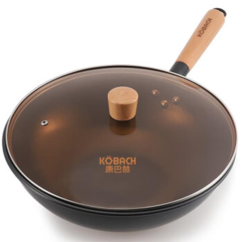 Kambach 32cm Coating-Free Cast Iron Wok with Lid