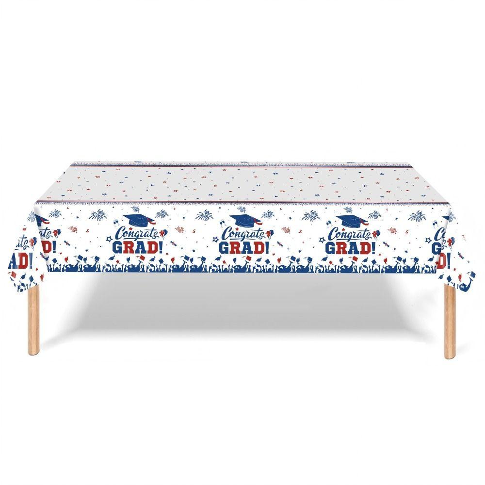 Waterproof Plastic Graduation Tablecloth Graduation Cap Stars Design Disposable Table Cover Diploma Pattern Party Decorations