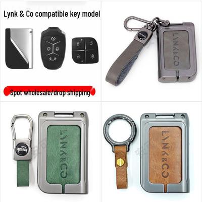 New Genuine Leather Alloy Key Case for Lynk & Co Models 01, 03, 05, 06