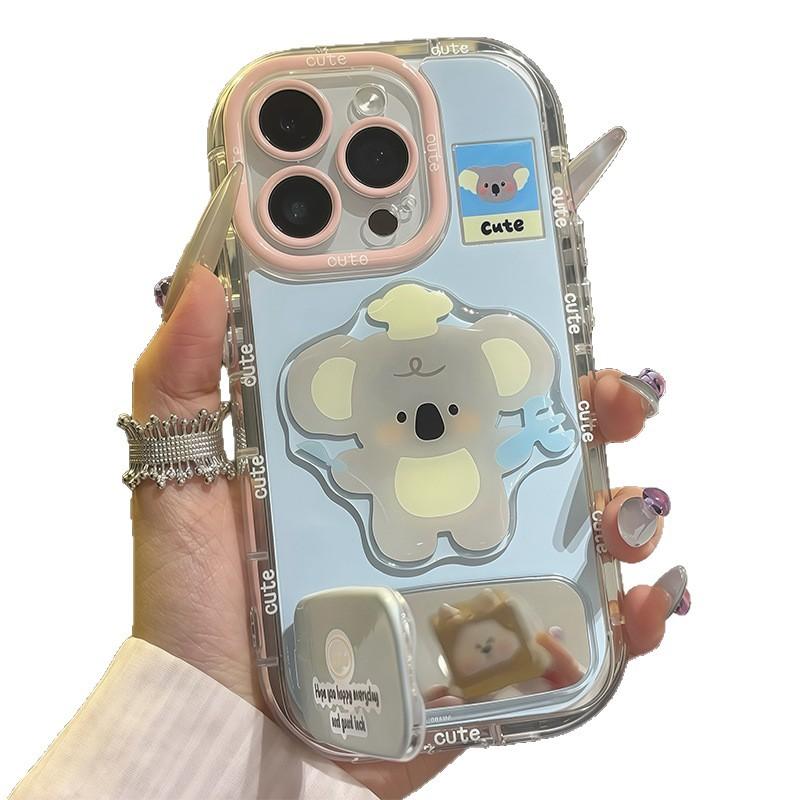 Cute Koala for Apple 16 Feather Cream Phone Case for IPhone 15 Promax Cartoon 14/13