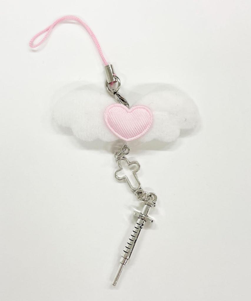 WEGO Heart Angel School Size Pink Keychain, Gift, Cute, Girly, Women's, F,