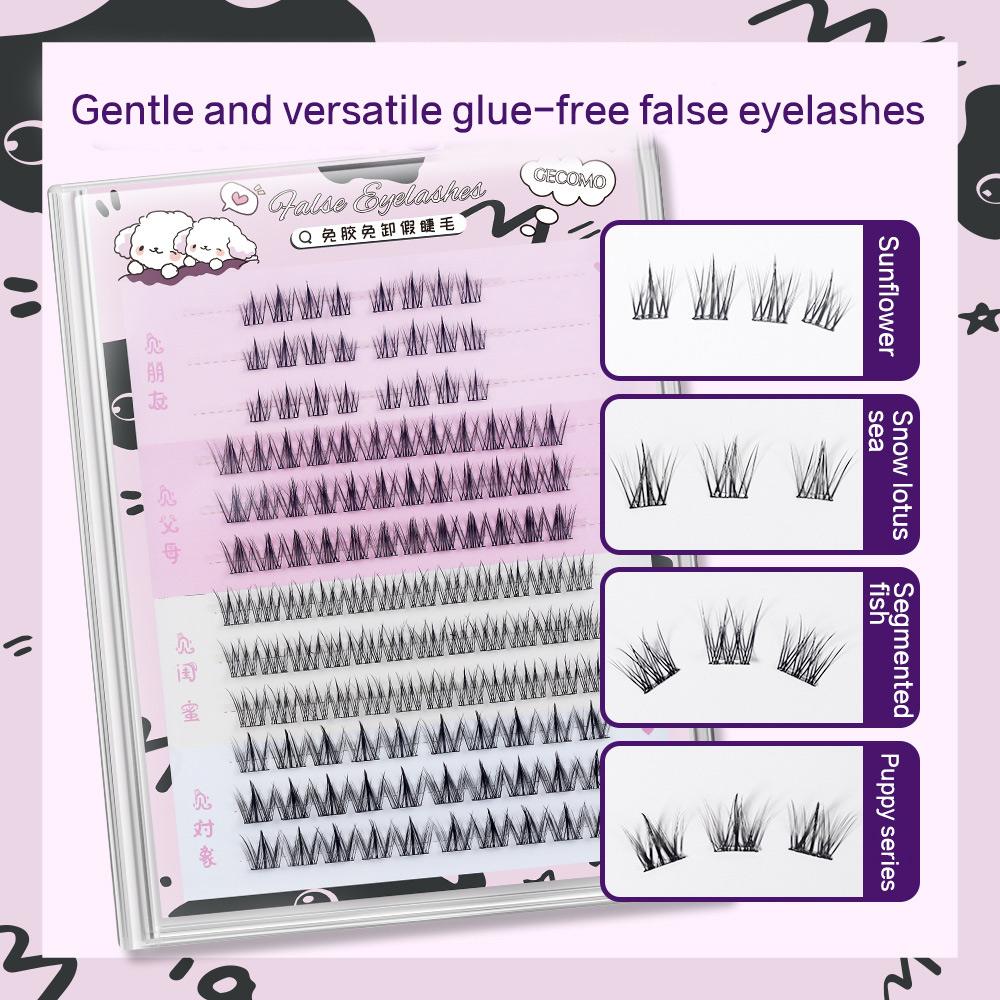 GECOMO Glue-free False Eyelashes, Eyelashes No Needed Glue, Latest Mixed Pack