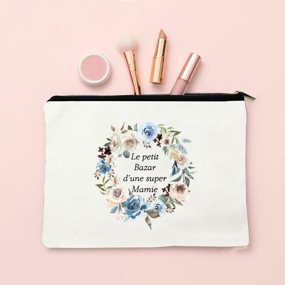 Super Mamie French Printed Makeup Bags Women Cosmetic Case Travel Toiletries Organizer Female Wash Storage Pouches Grandma Gifts