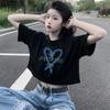 HOUZHOU Crop T-shirt Frauen Drucken Lose Kurzarm Sommer Nabel Ins Sexy Chic Casual Übergroßen Trend
