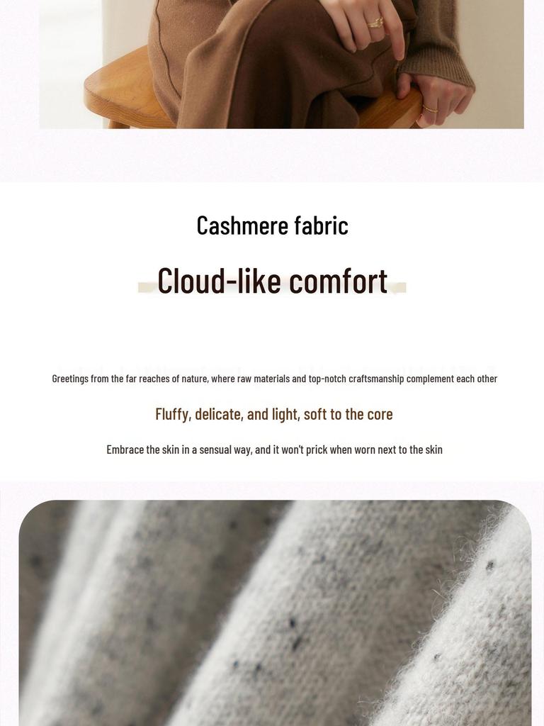 Women's Loose Fit Cashmere Knit Sweater - A/W 2026 Color Dot Pullover