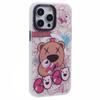 JAUCASE For iPhone 15 Pro Max Case Compatible with MagSafe Bear Pattern PC+TPU Matte Phone Cover