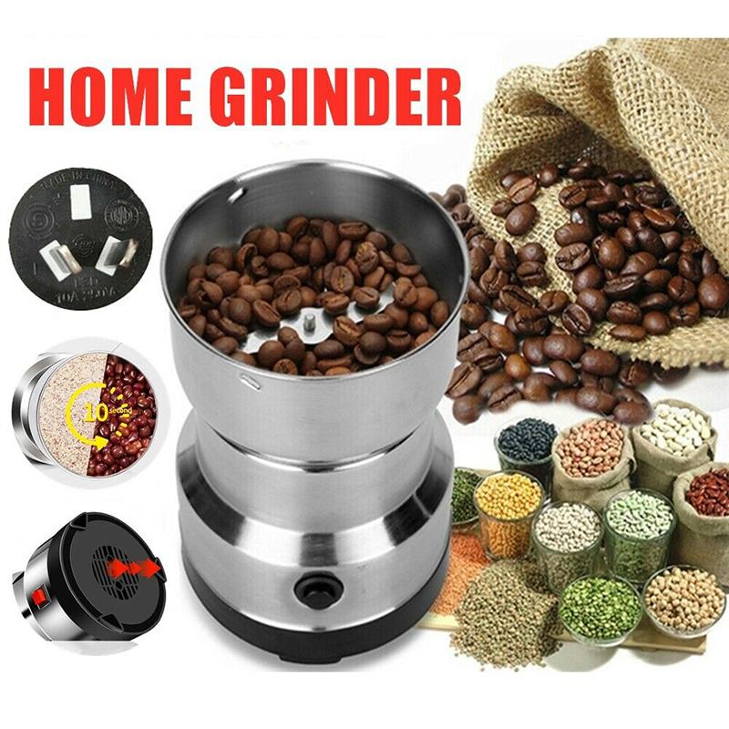 Multifuncional casa moedor de café elétrico ervas especiarias nozes grãos moedor barra jantar feijão especiarias porca moinho liquidificador aço inoxidável