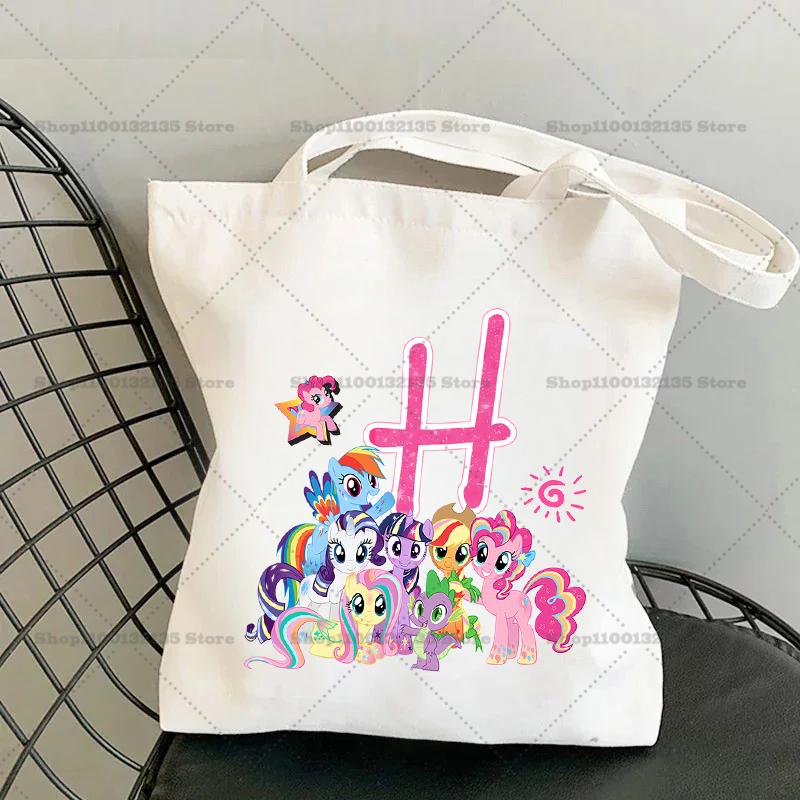 My Little Pony Shoulder Bag Cartoon Letter Handbag Large Capacity Crossbody Fashion Portable Canvas Storage Gift girl 26 Kid Friendly Entertaining Fun