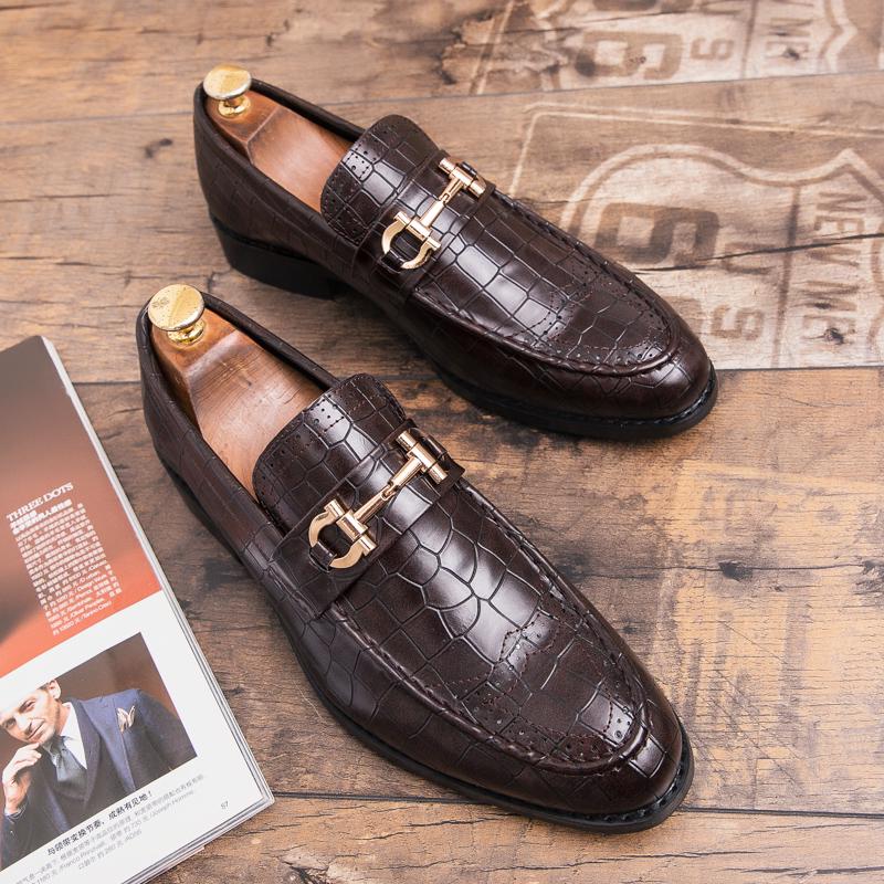 2025 Pointed Men's Shoes Wear High-end Wedding Shoes In the Printed Office, Formal Men's Shoes for Wedding Party Formal Shoes