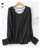 Women's Backless Knitted Pullover: Large, Round Neck, Long Sleeve, Oversized Wool Sweater